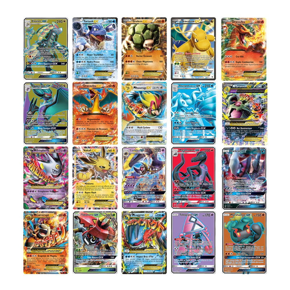200 Pcs French Version Pokemon GX Card Shining TAKARA TOMY Cards Game Battle Carte Trading Children Toy