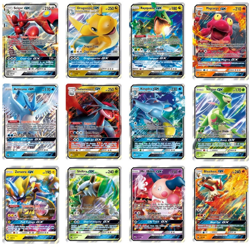300Pcs English GX Tag Team Shining TAKARA TOMY Pokemon Cards English Game Battle Carte 200pcs Trading Cards Game Children Toy